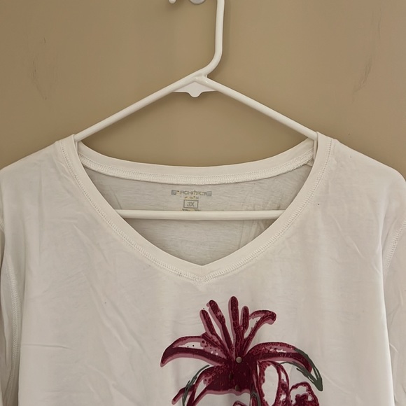 ▫️ARCHITECT: Women’s white long sleeve top w/design, size 3X, preowned▫️ - Picture 5 of 10